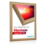 Alu-Bilderrahmen Montana - gold matt - 15 x 21 cm (DIN A5) - Polystyrol klar