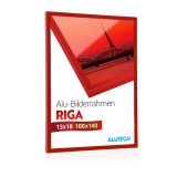 Alu-Bilderrahmen Riga - rot matt (RAL 3000) - 21 x 29,7 cm (DIN A4) - Plexiglas® UV 100 matt