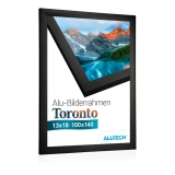 Alu-Bilderrahmen Toronto - schwarz glanz (RAL 9017) - 21 x 29,7 cm (DIN A4) - 2 mm Polycarbonat klar
