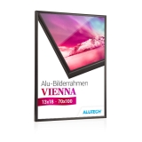 Alu-Bilderrahmen Vienna - schwarz matt (RAL 9017) - 42 x 59,4 cm (DIN A2) - 2 mm Polycarbonat klar