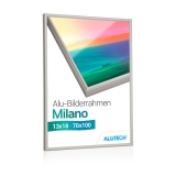 Alu-Bilderrahmen Milano - silber matt - 60 x 80 cm - Antireflexglas