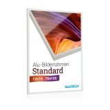Alu-Bilderrahmen Standard - weiß matt (RAL 9016) - 15 x 21 cm (DIN A5) - Polystyrol klar