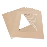 White Core Schrägschnitt-Passepartout - aprikose - 21 x 29,7 cm (DIN A4) - Ausschnitt 12,4 x 17,4 cm - 10er Pack