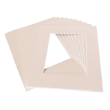 White Core Schrägschnitt-Passepartout - creme - 30 x 40 cm - Ausschnitt 19 x 29 cm - 10er Pack
