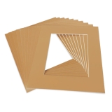 White Core Schrägschnitt-Passepartout - herbstgold - 20 x 25 cm - Ausschnitt 12,4 x 17,4 cm - 10er Pack