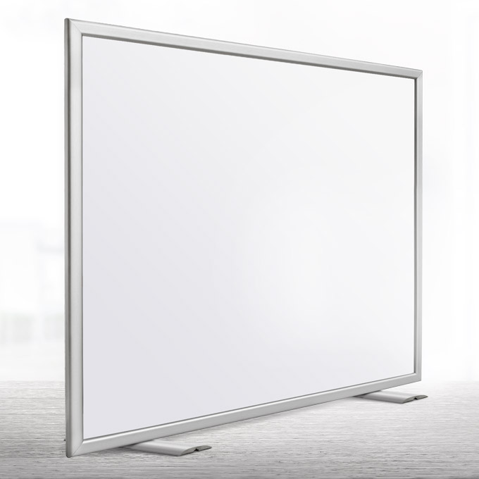 Trennwandrahmen Counter Privacy XL - silber matt - 70 x 100 cm - Hochformat - 3 mm Forex® weiß