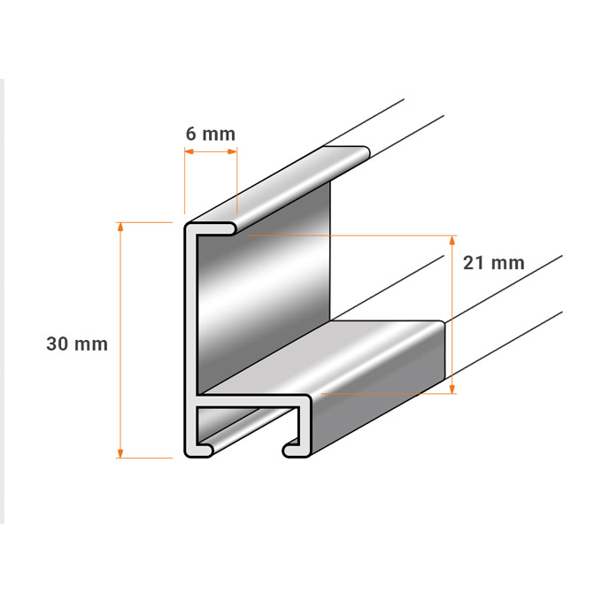 Meterware Profil 6 - silber matt - 200 cm
