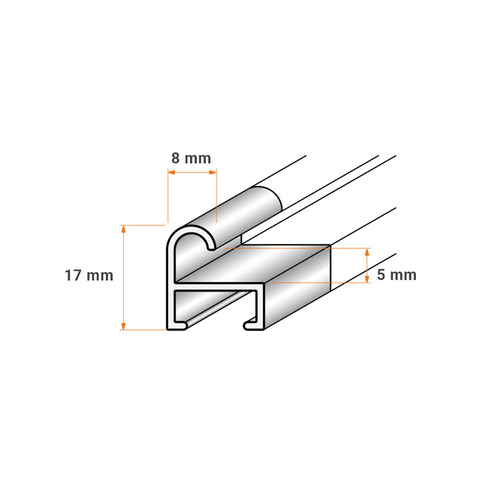 Foamboardrahmen ALUTECH® Board - silber matt - 42 x 59,4 cm (DIN A2) - Foamboard weiß