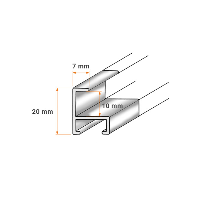 Meterware Profil 7 - silber matt - 200 cm