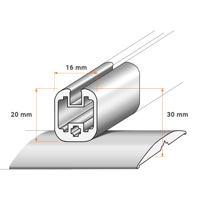 Trennwandrahmen Counter Privacy XL - silber matt - 59,4 x 84 cm (DIN A1) - Querformat - 3 mm Forex® weiß