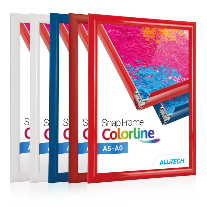 Klapprahmen Colorline - rot matt (RAL 3000) - 68 x 98 cm Bildmaß - Ecken Gehrung