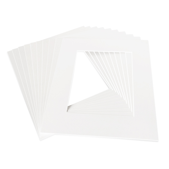 White Core Schrägschnitt-Passepartouts - 10er Pack